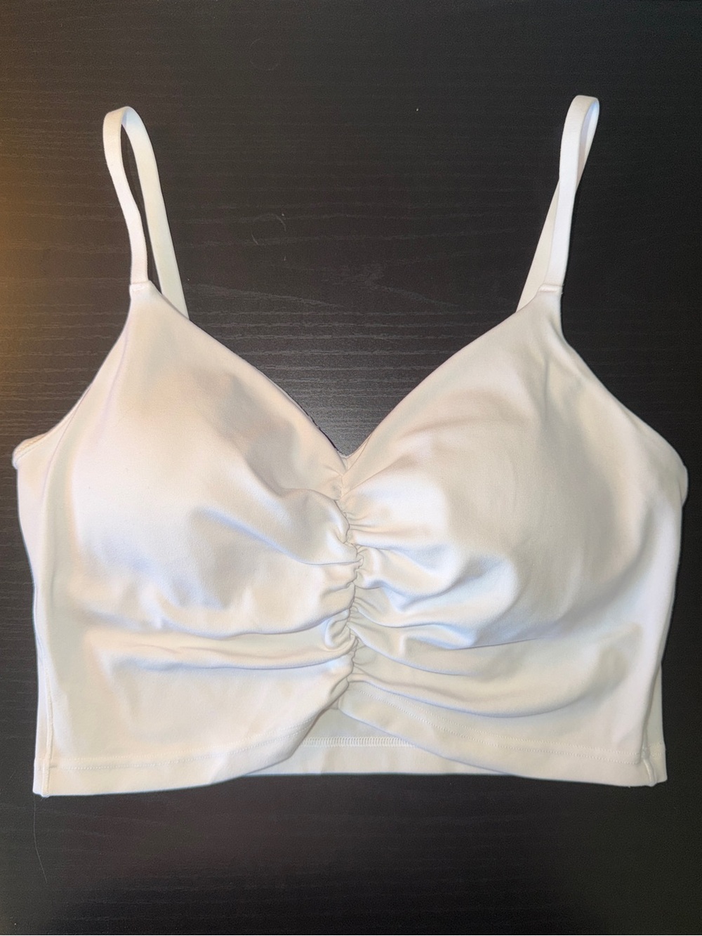 🤍 Aerie White Ruched Bralette Top — Size S